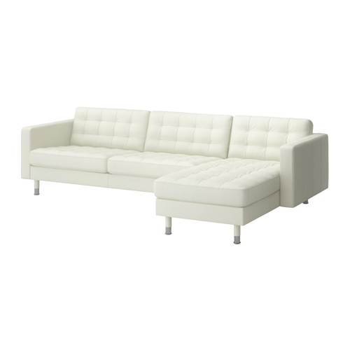 LANDSKRONA Sofa and chaise, Grann, Bomstad white/metal