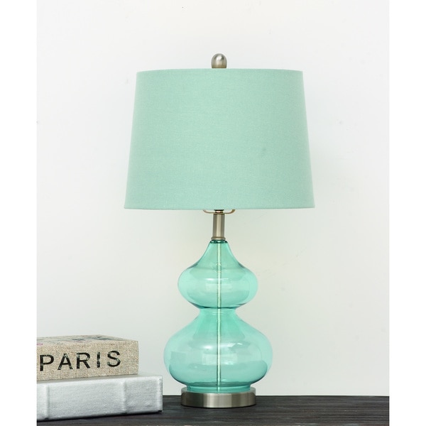 Urban Designs Fiona Teal Glass Table Lamp (Set of 2)