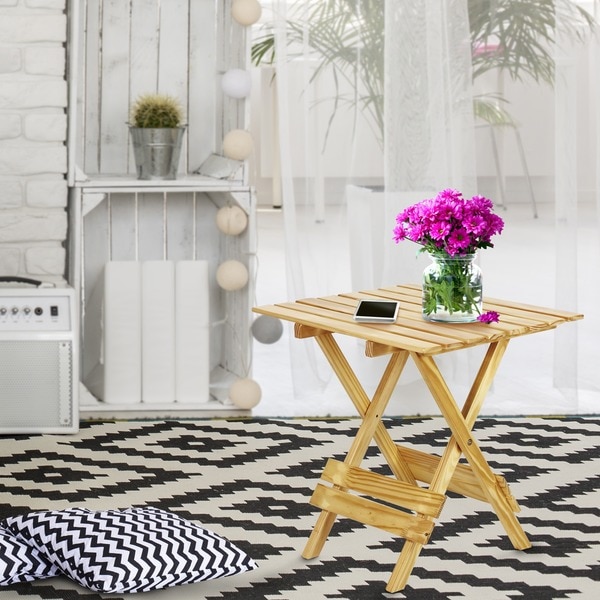 Farmhouse Quick Folding Solid Wood Tray Table