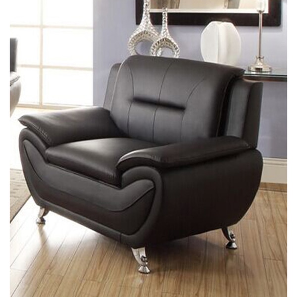 Deliah Black Faux Leather Modern Style Chair