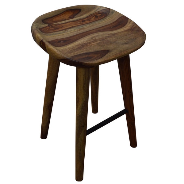 26-inch Solid Sheesham Wood Counter Stool