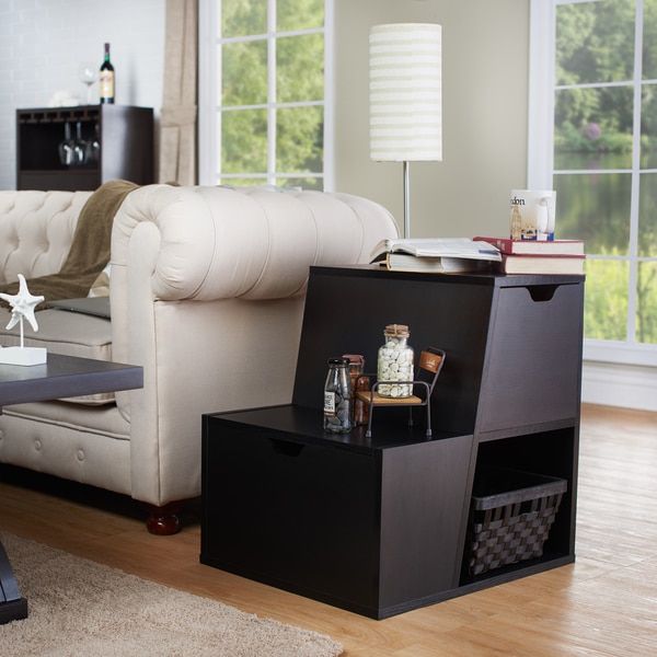 Modern Tiered Storage End Table