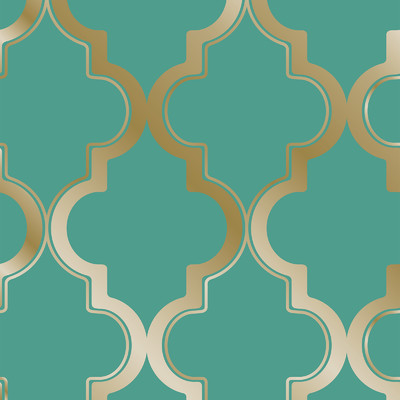 empaperÂ® Marrakesh Self-Adhesive, Removable Trellis Foiled Wallpaper 