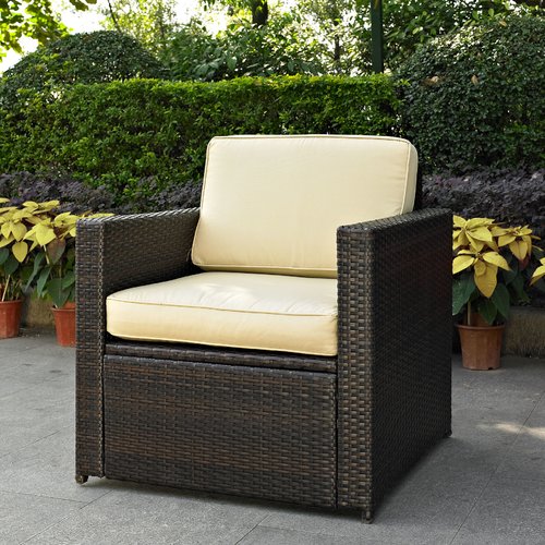 Crosson Outdoor Wicker Deep Seating Chair with Cushion