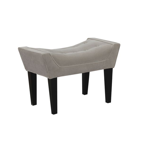 Maddie Grey/Cream Wood and Polyester Button-tufted Single Bench