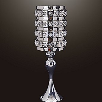 SwanHouse Crystal Chandelier Silver Modern Table Lamp 