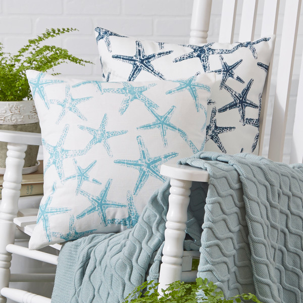 Starfish patterned marine themed pillow