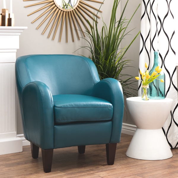 Turquoise Bonded Leather Tub Chair