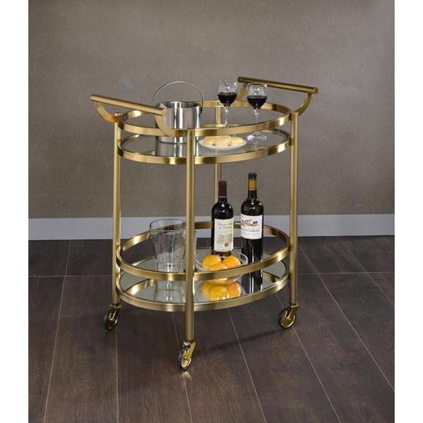 Acme Furniture Lakelyn Glass Serving Cart in Multicolor