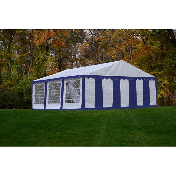 ShelterLogic 20' x 20' Blue and White Party Tent Enclosure Kit with Windows (Frame and cover sold se