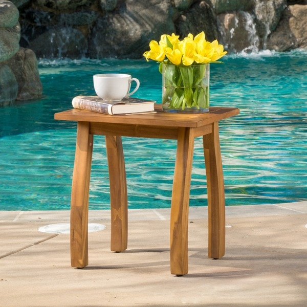 Lucca Outdoor Acacia Wood Side Table