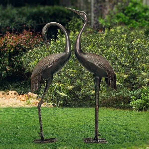 Sunjoy Crane Statues Aluminum (Set of 2)