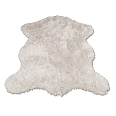 Polar Bear Pelt Faux Fur Shag Area Rug 